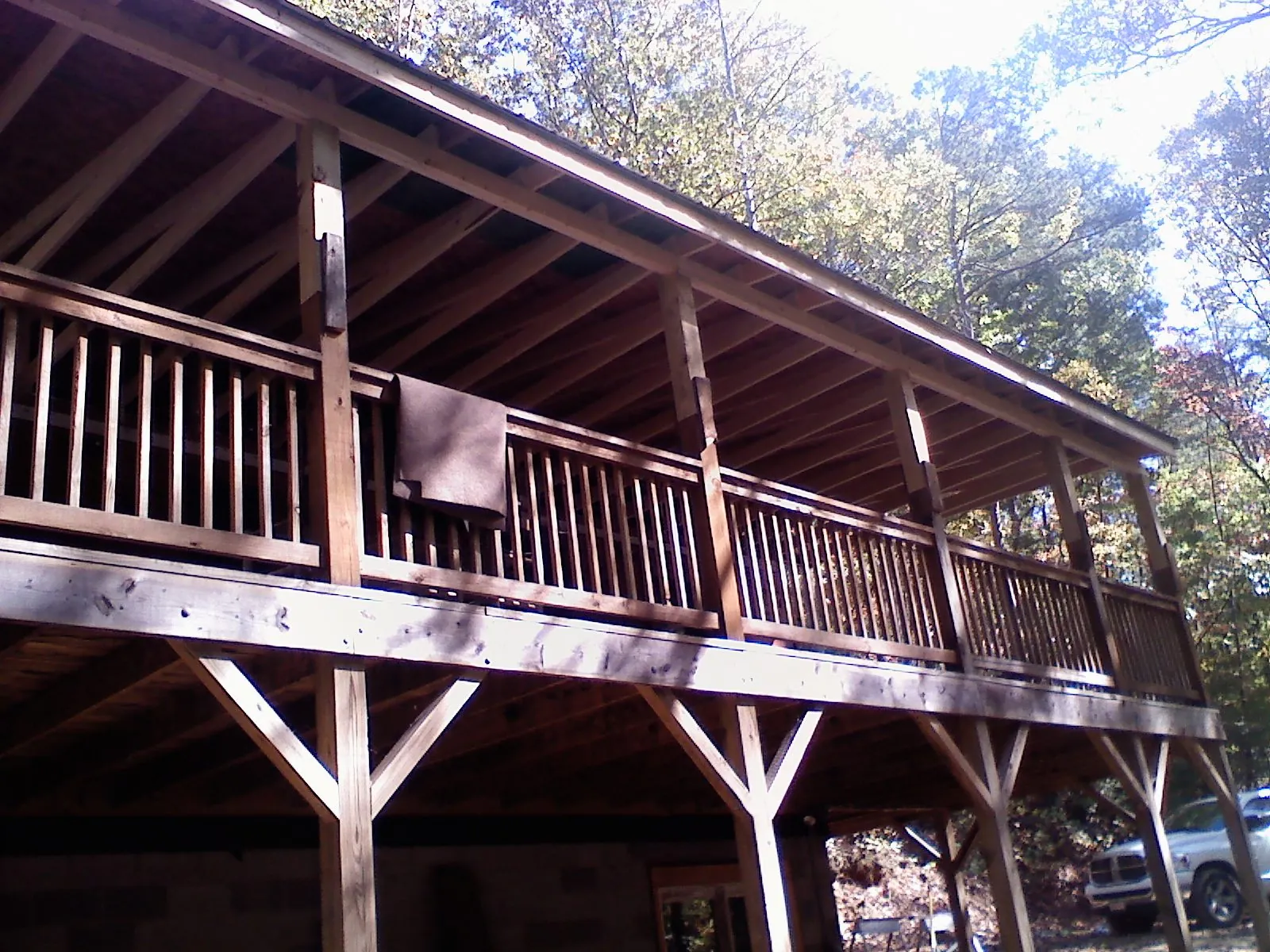Timber framing under a new elevated porch and deck — Roof Leak Repair in Baileyton by Roofing Brothers
